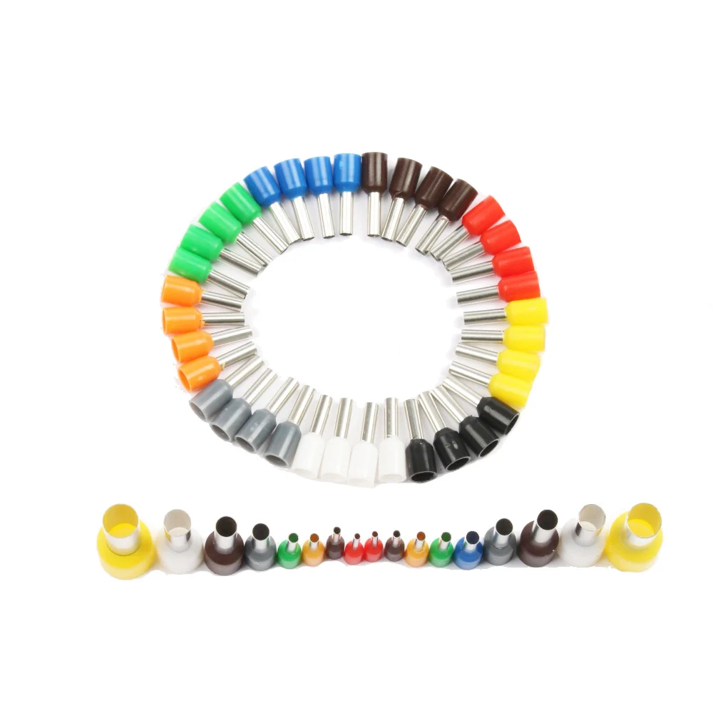 Filo di connessione 100 pz Connettore isolato Terminale a crimpare Terminator pressato a freddo terminali isolati VE0508 7508 1008 1508 2508 4009