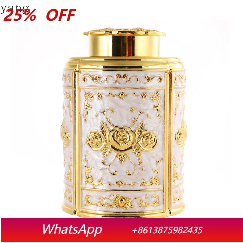 

CX light luxury sealed tea can high-end household desktop metal tea can