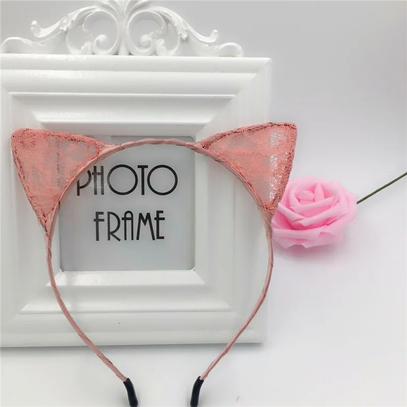 MOONBIFFY 1 قطعة جديد الصيف نمط الفتيات الدانتيل القط الأذن عقال هيرباند الأميرة إكسسوارات الشعر أغطية الرأس مثير رباط شعر لطيف