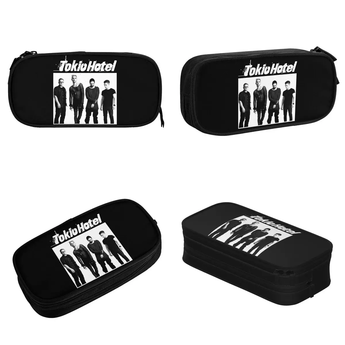 Tokio Hotel Vintage Beyond The World Pencil Cases Creative Pen Holder Bags for Student Big Students School Zipper Pencilcases