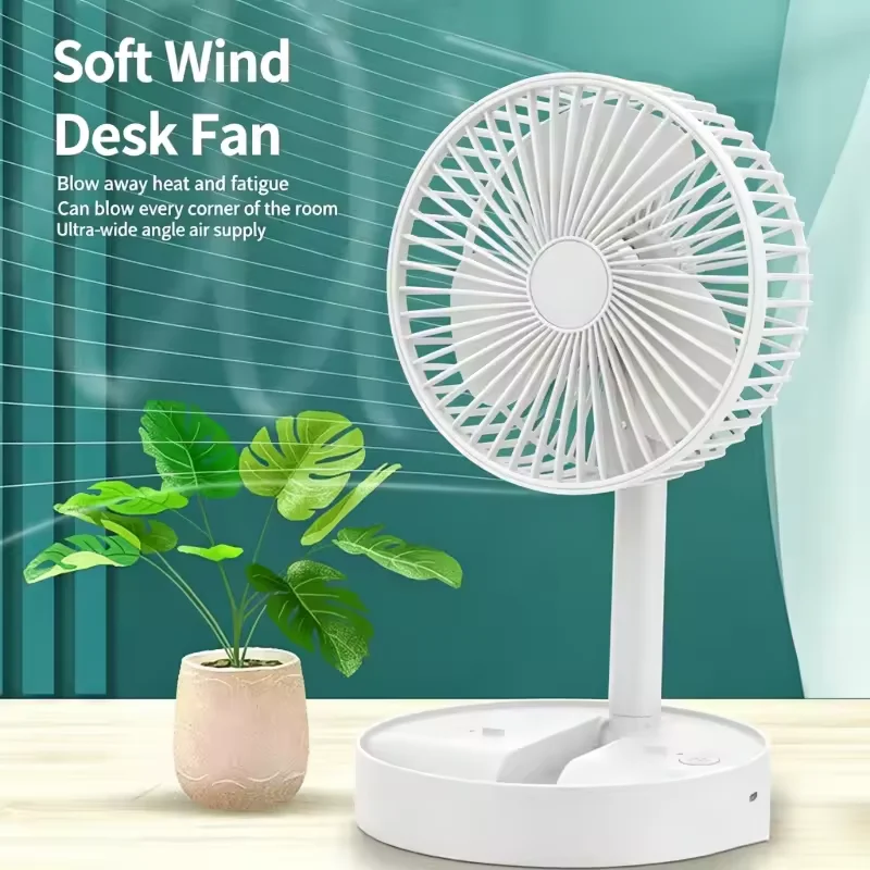 Hot Portable Foldable Desktop Fan USB Type-C Rechargeable Battery 3 Speed Ultra Quiet Fan for Outdoor Camping Office Mini Fan view 5