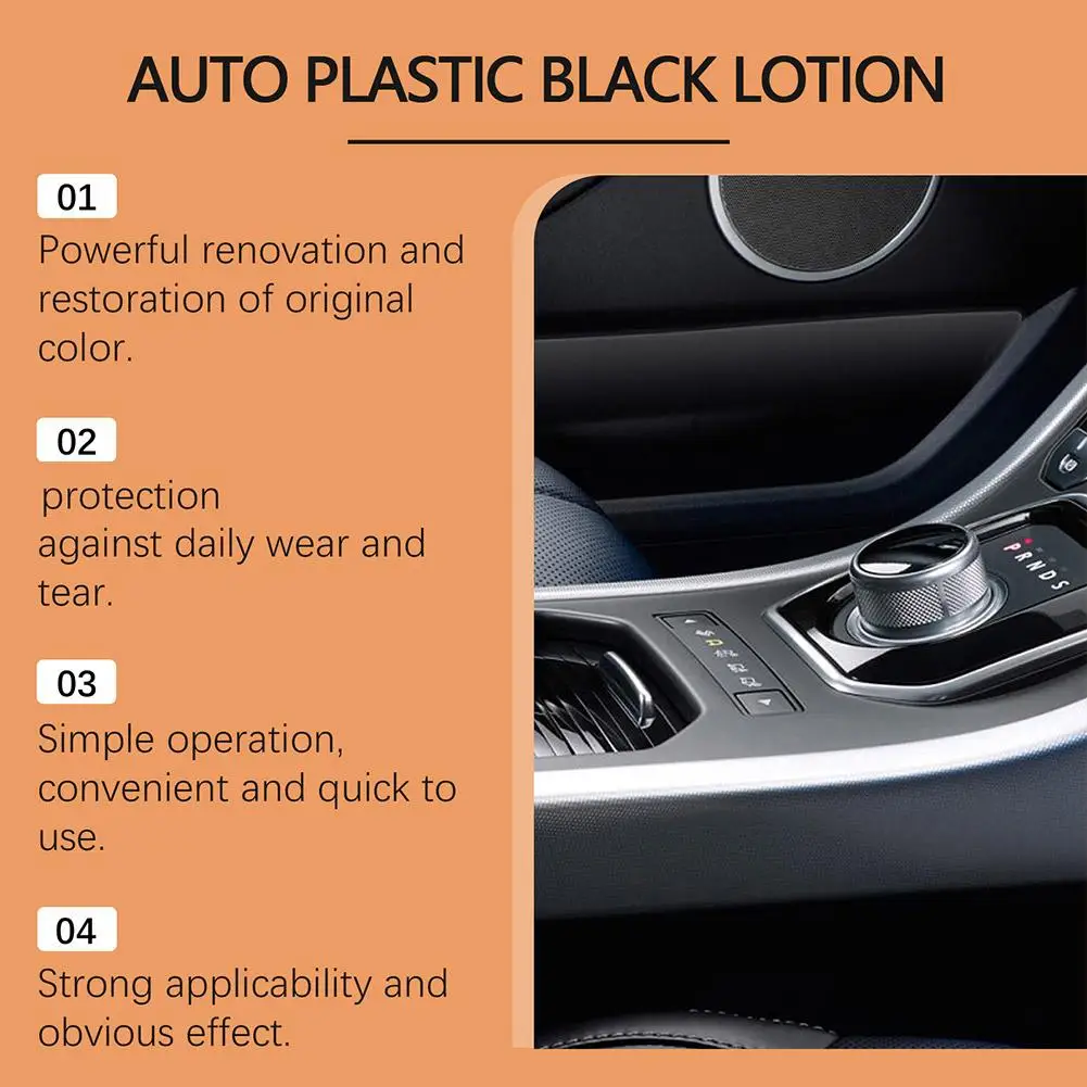 Car Plastic Restorer Spray Remove Stains Deep Cleaning Hydrophobic Coating Agent Long Lasting Auto Interior Refurbishment