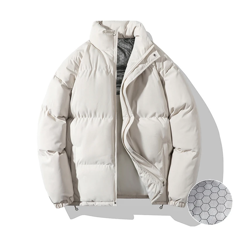 

Versatile Casual Parkas Men's Thick Stand Collar Cotton Jacket Autumn Winter Fashion Couple's Bread Jacket New Parker Coat