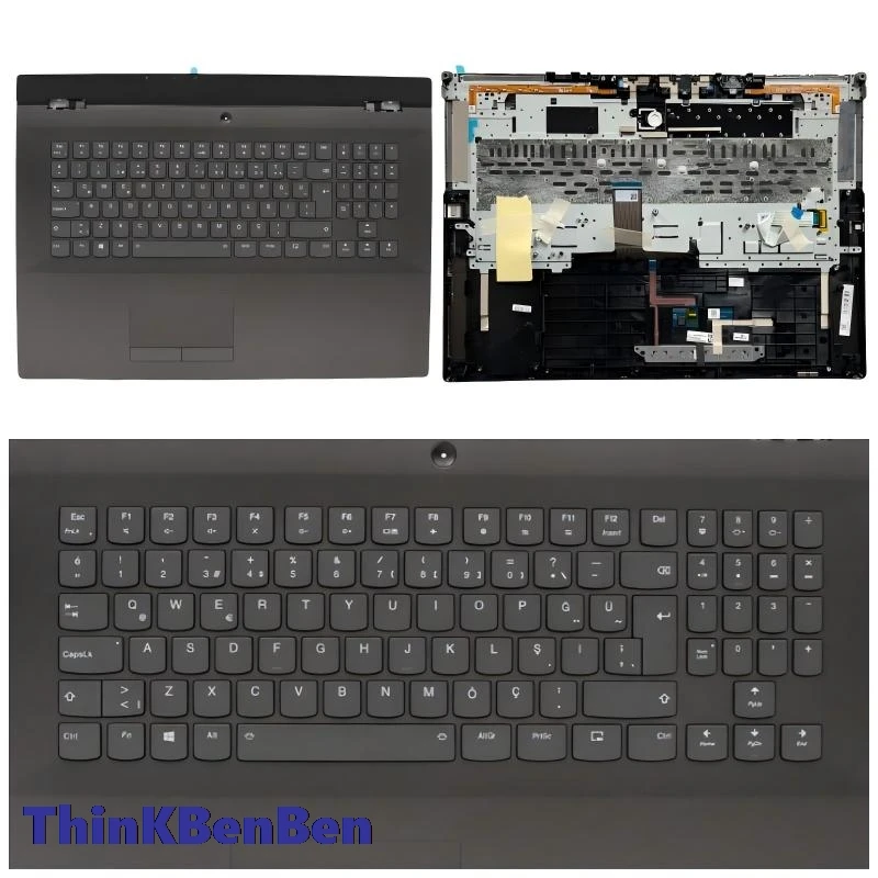 

TR Turkish Black Keyboard Upper Case Palmrest Shell Cover For Lenovo Legion Y740 17 17ICHg 17IRH g Y9000K 2019 5CB0S16468