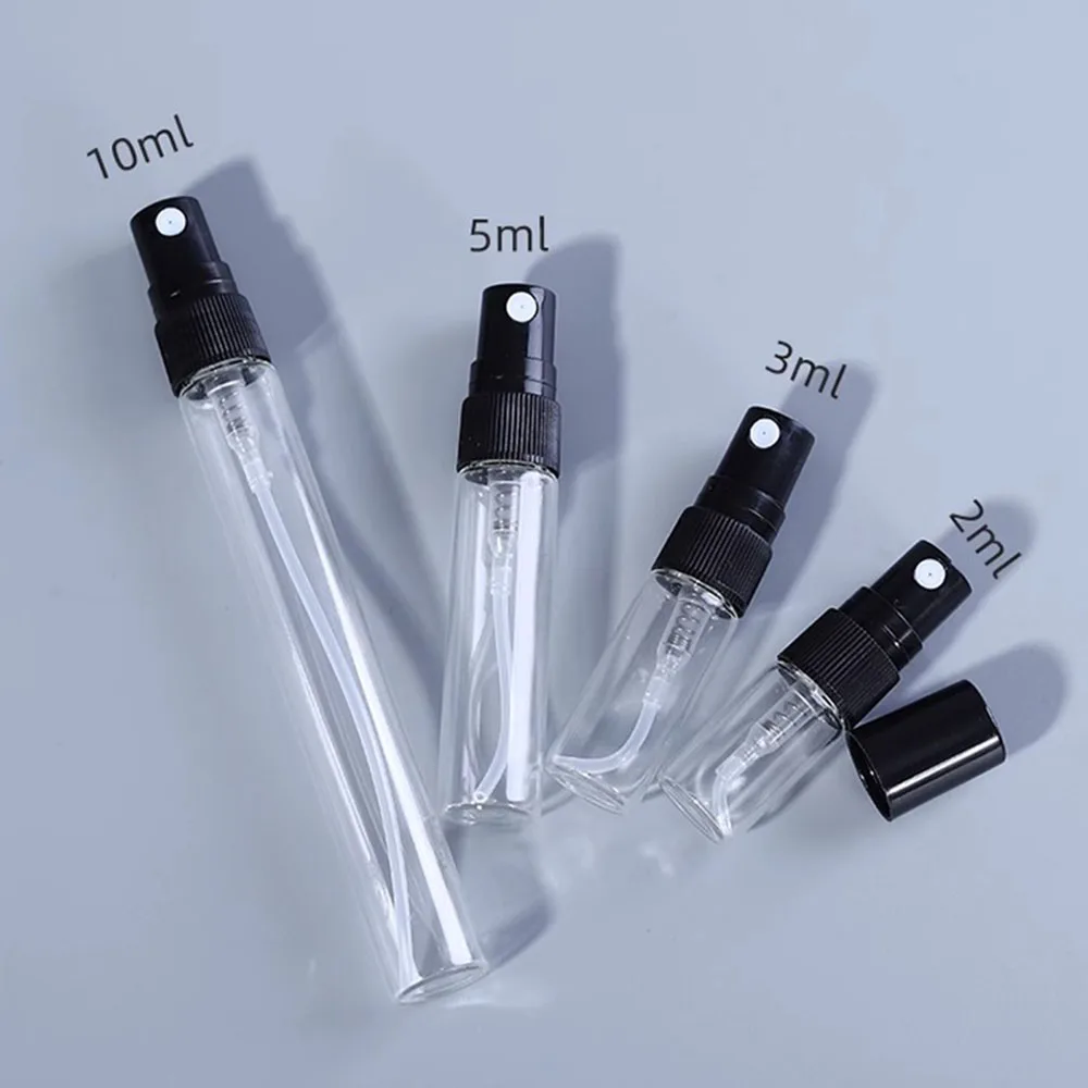 30/50/100pcs 2ml 3ml 5ml 10ml Glass Perfume Bottles Portable Empty Refillable Bottle Cosmetics Bottle Sample Thin Glass Vials