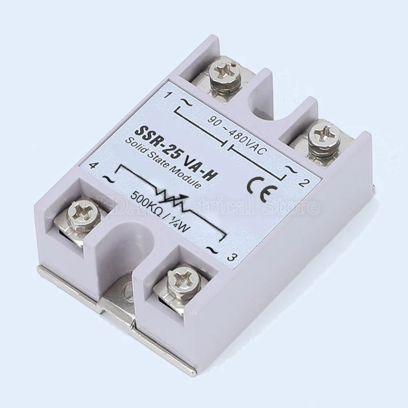 1Pcs Solid State Module Relay SSR-40VA-H 10VA-H 25VA-H 50VA-H 60VA-H 75VA-H 80VA-H 90VA-H 500K Ohm TO 90-480V AC Resistance Type