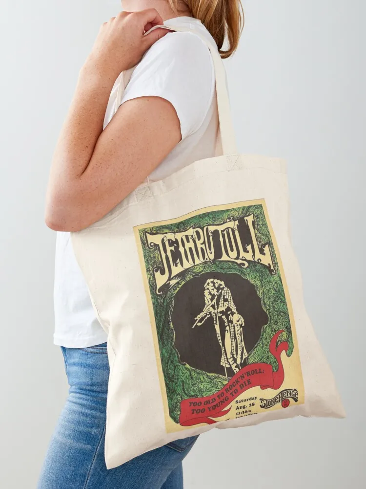 Jethro Tull no Frame Tote Bag กระเป๋าโท้ท กระเป๋าผู้หญิงหรูหรา ช้อปปิ้งนํากลับมาใช้ใหม่ได้ ผ้าแคนวาส