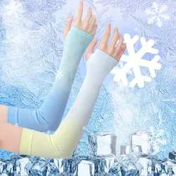 Gradient Ice Sleeve Sunscreen Sleeves Women Outdoor Running Fishing Cycling Ski Sun UV Protection Hand Cover Arms Guard Sleeve