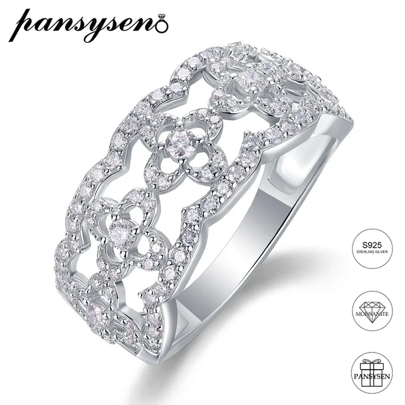 

PANSYSEN Full Moissanite Ring D Color VVS1 Lab Diamond 925 Sterling Silver Wedding Engagement Fine Jewelry for Women Wholesale