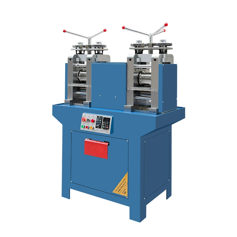 HASUNG 5.5HP Double Head Cr12MoV Wire Rolling Mill Gold Silver Copper Pressing Machine
