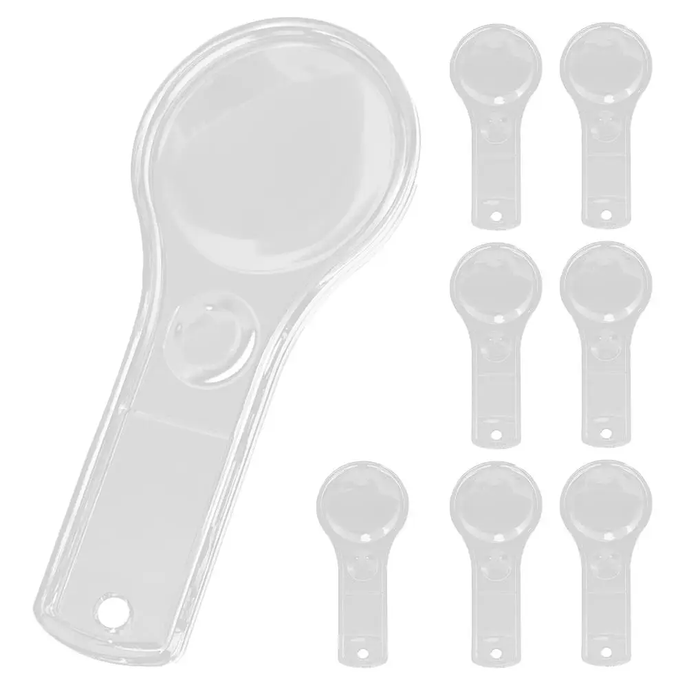 

8 Pcs Mini Magnifying Glass Lightweight Handheld Reading Magnifier Non Slip Handle Folding Portable For Child Scientific