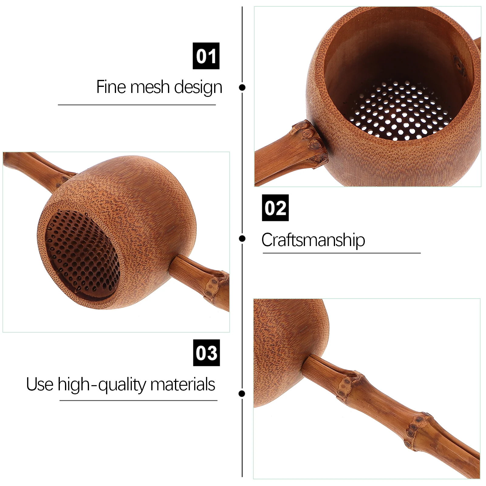 

1Pc Premium Bamboo Tea Strainer Durable Infuser EcoFriendly Filter Loose Leaf Tool