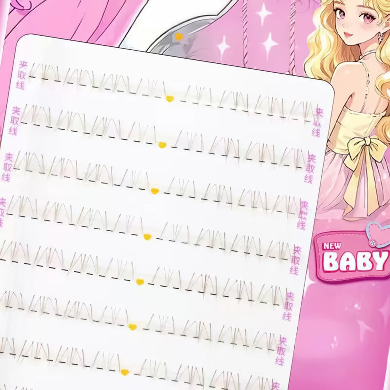 Extension de cils inférieurs manga œil de chat, faux cils de style coréen, bande transparente pour les maquillages de cosplay quotidiens