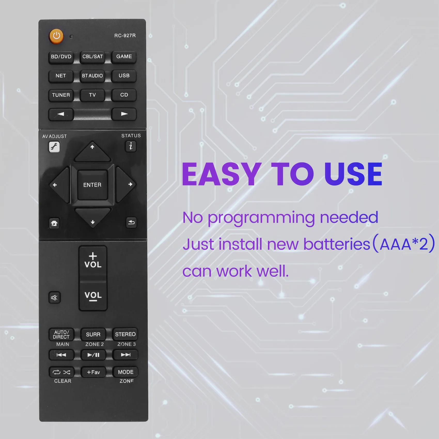 การเปลี่ยนรีโมทคอนโทรลสําหรับเครื่องขยายเสียง AV Pioneer RC-927R