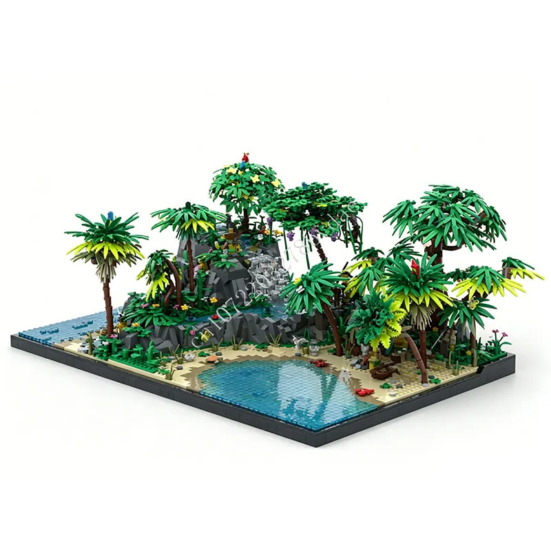 5693 Piezas, Islas Esmeralda, Atol, Isla Tropical, Bloques de Construcción Modulares, Diorama, Modelo de Ensamblaje, Juguete de Regalo para Adultos, Decoración del Hogar