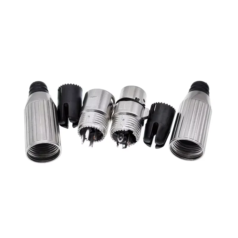 1pcs XLR Connector Male Female 3-Pin Balanced Microphone Plug All Metal Cannon Audio Cable Adapter, Mic Connector