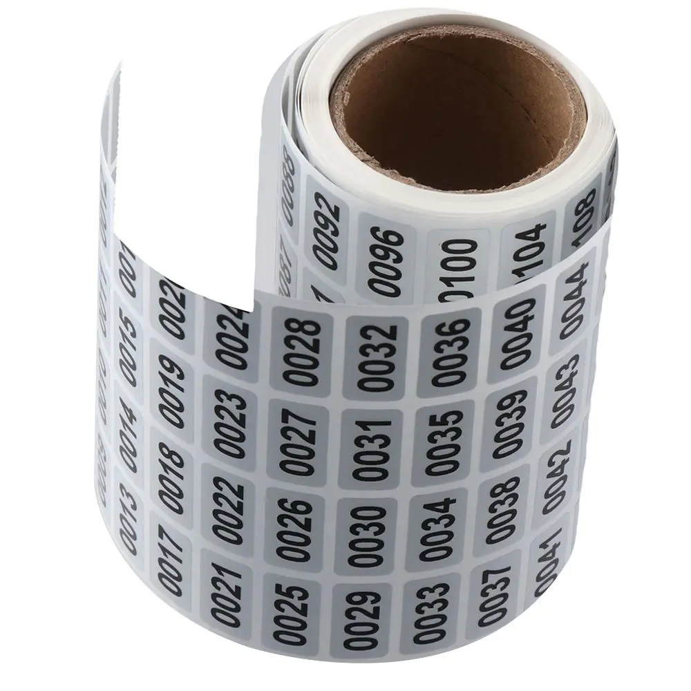 Self-Adhesive Number Stickers 2000PCS Black Asset Tags Consecutive Number Stickers Office