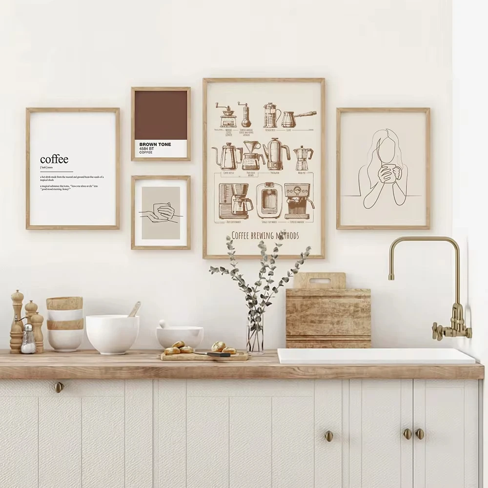 Canvas Poster And Print Vintage Machine Coffee Methods Pictures Wall Art Decor For Cafe Salon Dining Room Bar Home Decor