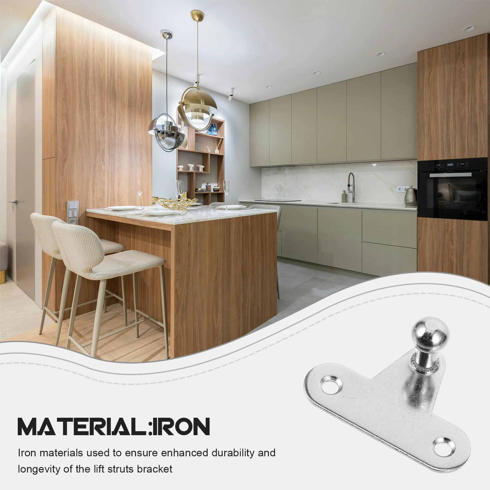 10Pcs Gas Struts Brackets Support Heavy Duty Gas Spring Mounting Bracket for Auto Boat Cabinet Door Ball Bracket