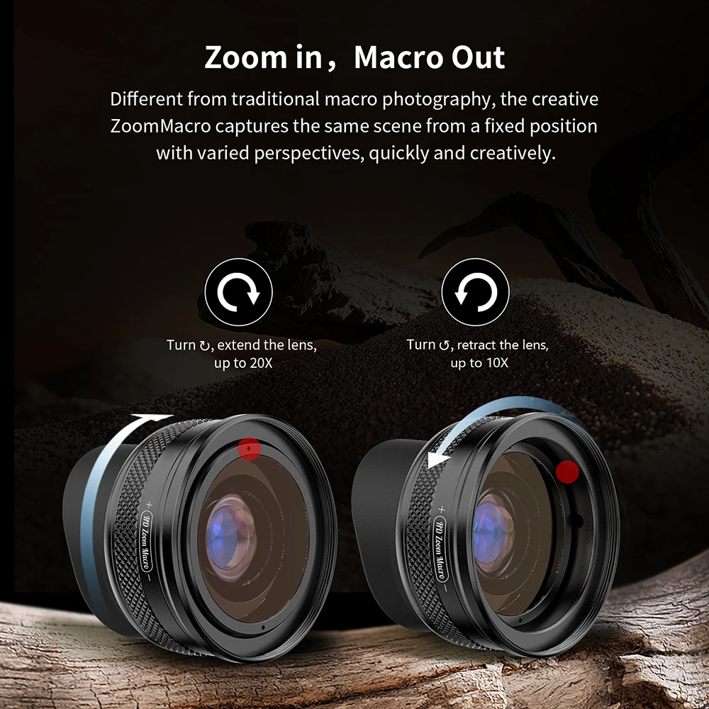APEXEL 10-20X Macro Zoom Lens for Smartphones 4