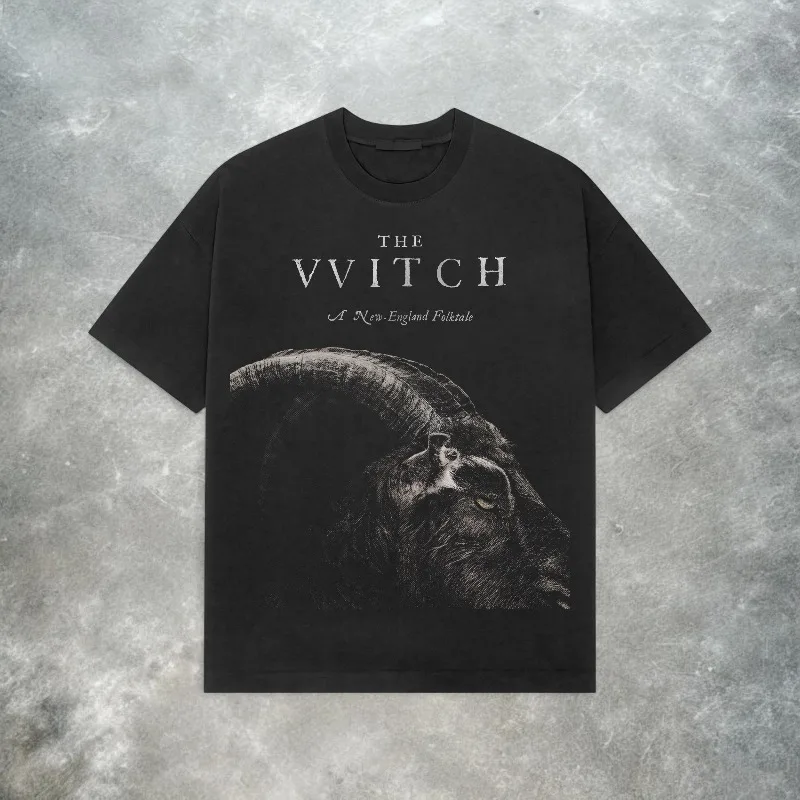 Retro Witch A24 T-shirt: Retro Horror Movie Men's T-shirt Summer New Men's and Women's Cotton Casual Harajuku Style T-shirt