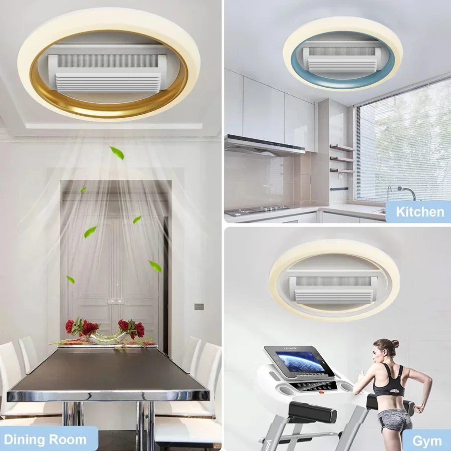 Modern Simple Invisible Fan Light LED Living Room Bedroom Ceiling Fan Light Remote Control Ceiling Light Room Fan Chandelier
