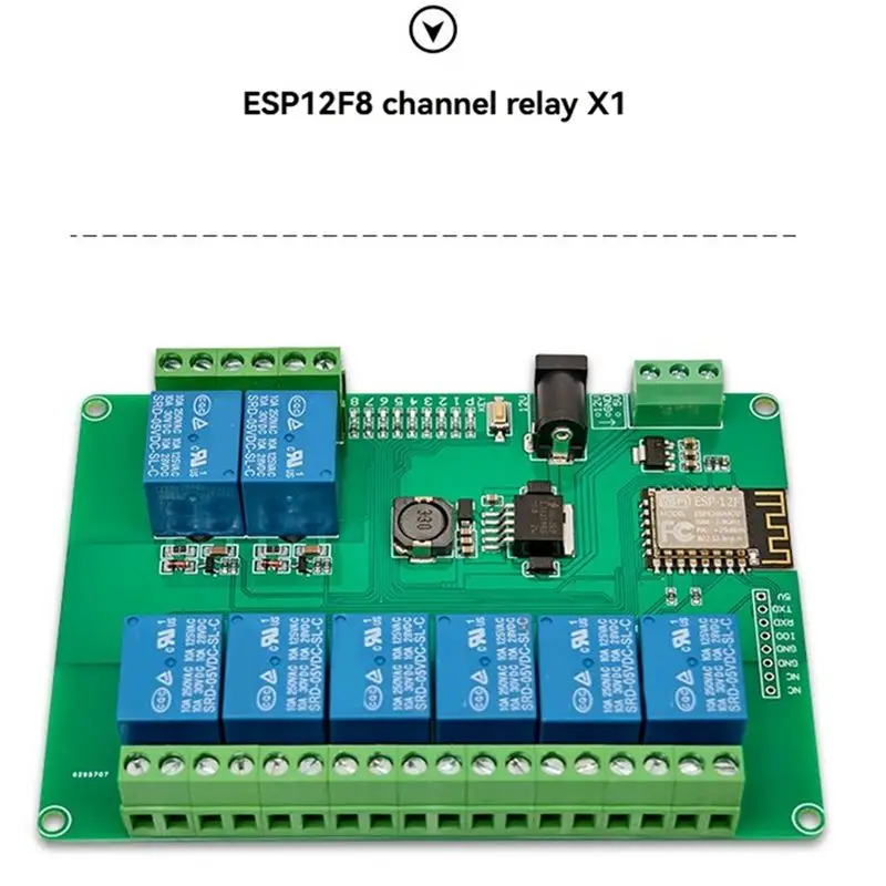 DT17 8-CH WiFi Relay Module ESP-12F , DC12-24V/5V Power Supply Board for Arduino IDE Secondary Development
