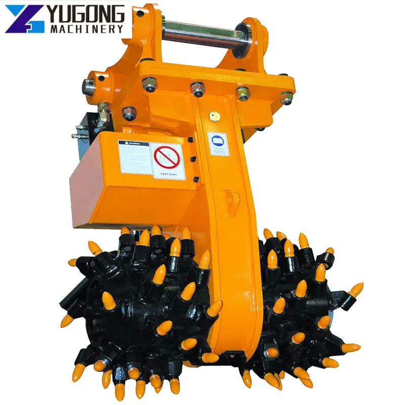 YG Rotary Hydraulic Trenching Drum Cutters 26-38 Ton Excavators Cement Pavement Drum Cutter Tunnel Milling Head For Excavator