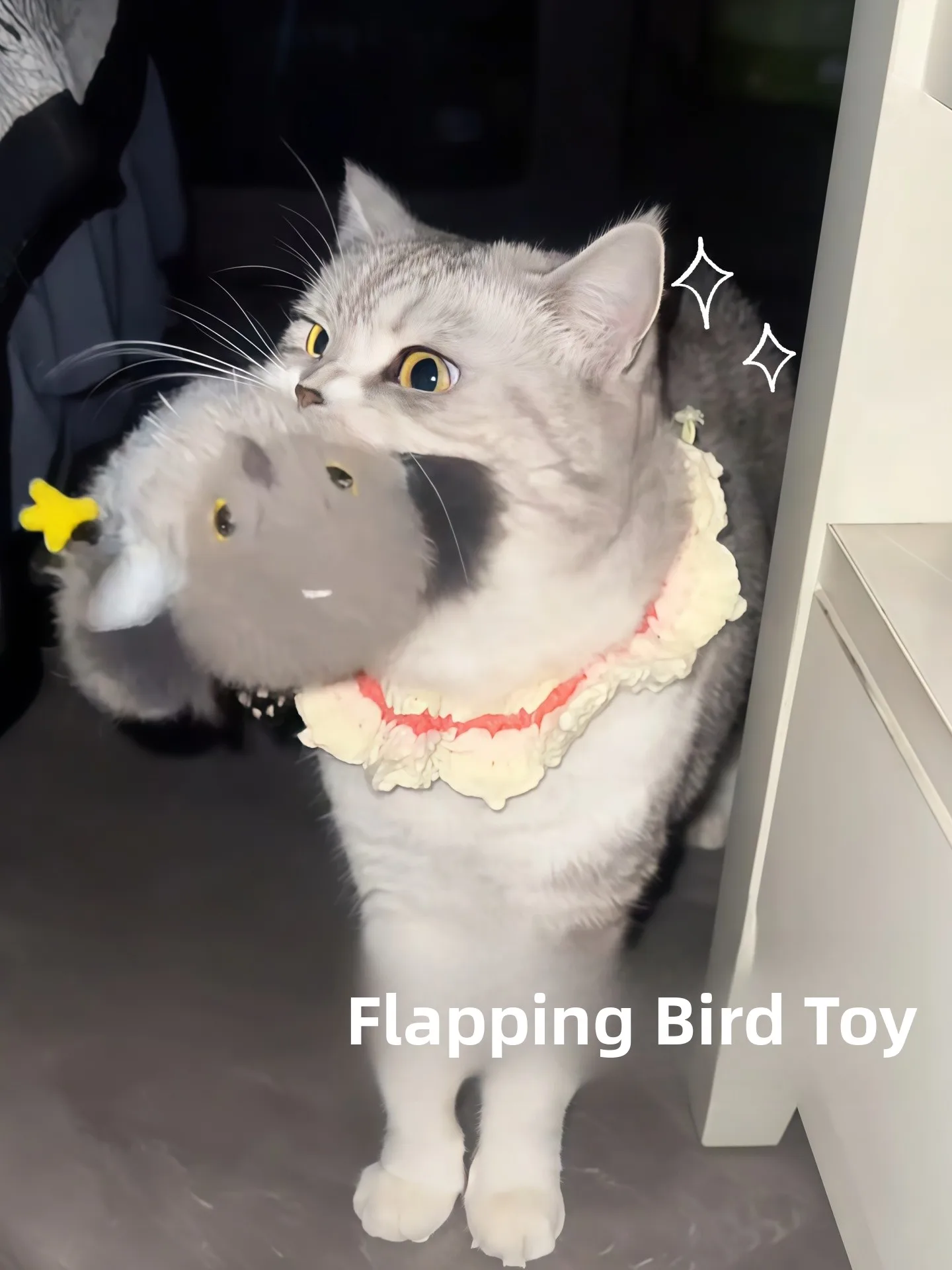 

Interactive Flying Bird Toy for Cats Self Entertaining Wear Resistant Cotton Top Decoration Interactive Playtime Rubber Handle