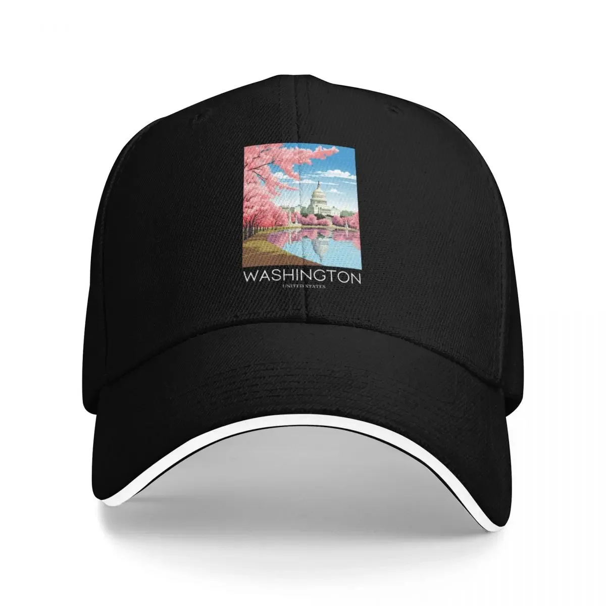 A Pop Art Travel Print of Washington DC - US Baseball Cap New Hat Sports Cap Men's Baseball Women's