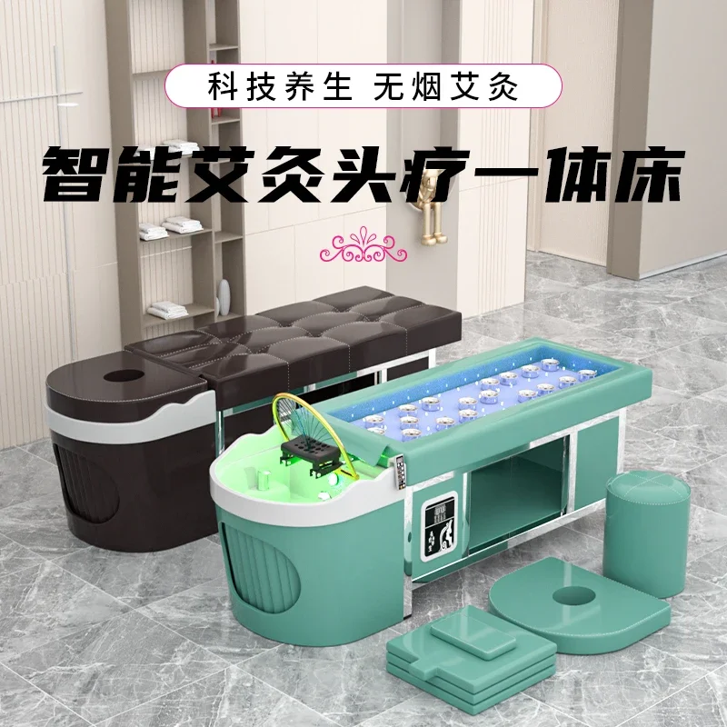 

New smokeless moxibustion 18 moxibustion bed Thai head treatment water circulation shampoo bed beauty fumigation massage