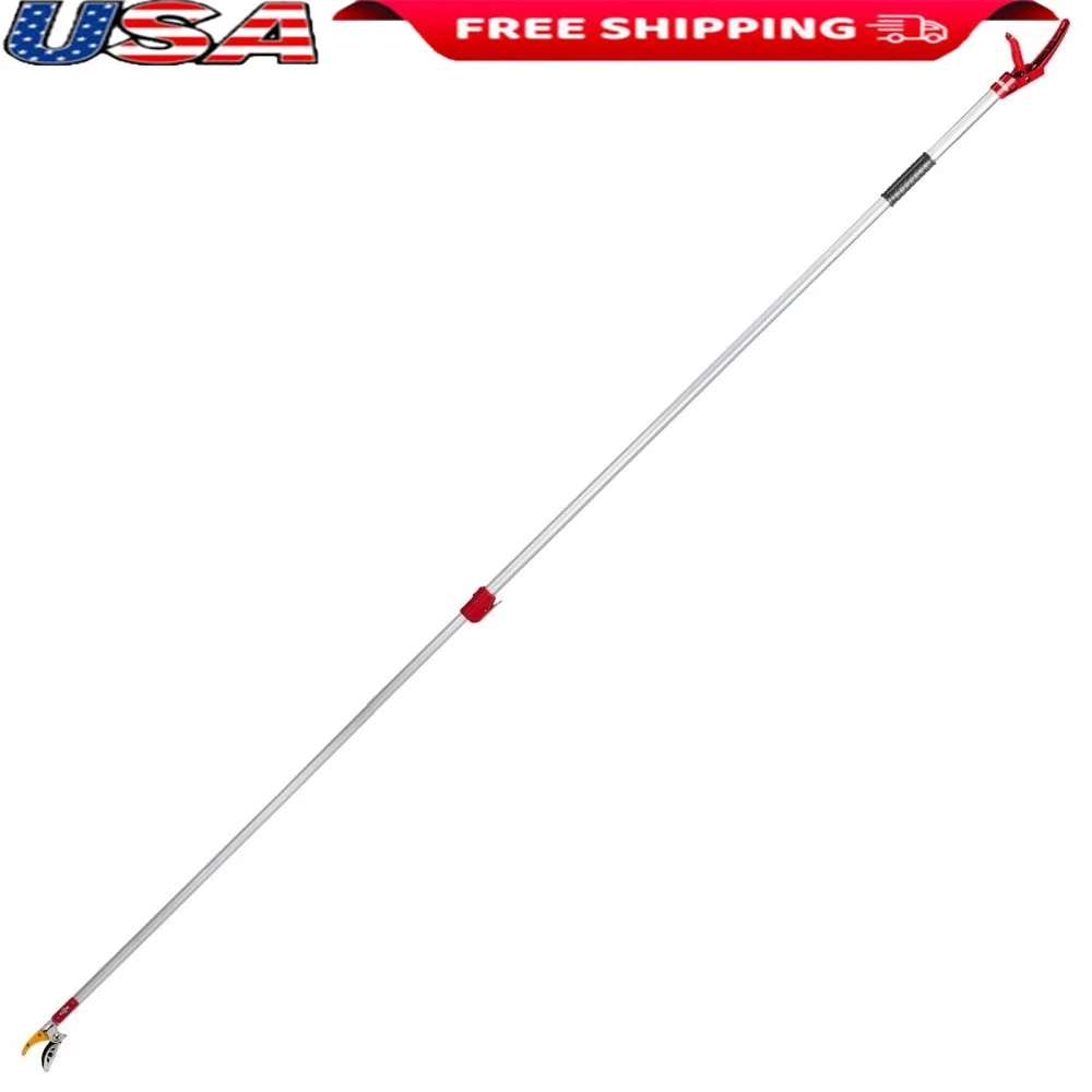 

Long Reach Pruner Cut and Hold Telescopic Tree Trimmer with Sharp Carbon Steel Blades Lightweight Aluminum Handle Garden Fruit
