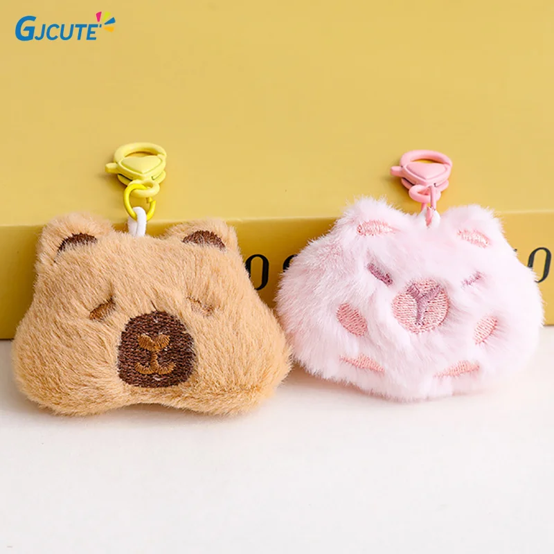 Capibara Plush Pendant Cartoon Capybara Brooch Stuffed Doll Keychain Car Key Ring Backpack Bag Decor Kid Gift