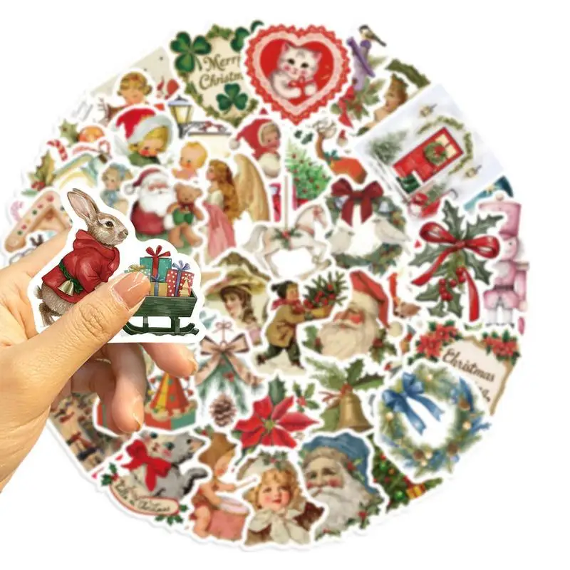 สติกเกอร์คริสต์มาสสําหรับScrapbooking 50Xสเก็ตบอร์ดDecalsน่ารักคริสต์มาสVINTAGEสติกเกอร์สําหรับแล็ปท็อปขวดน้ําสเก็ตบอร์ด