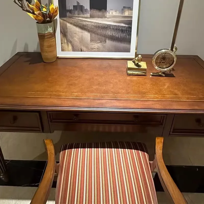 Bureau néoclassique en bois massif, nouveau bureau français victorien pour la maison, bureau d'étude simple et léger, bureau d'écriture de luxe