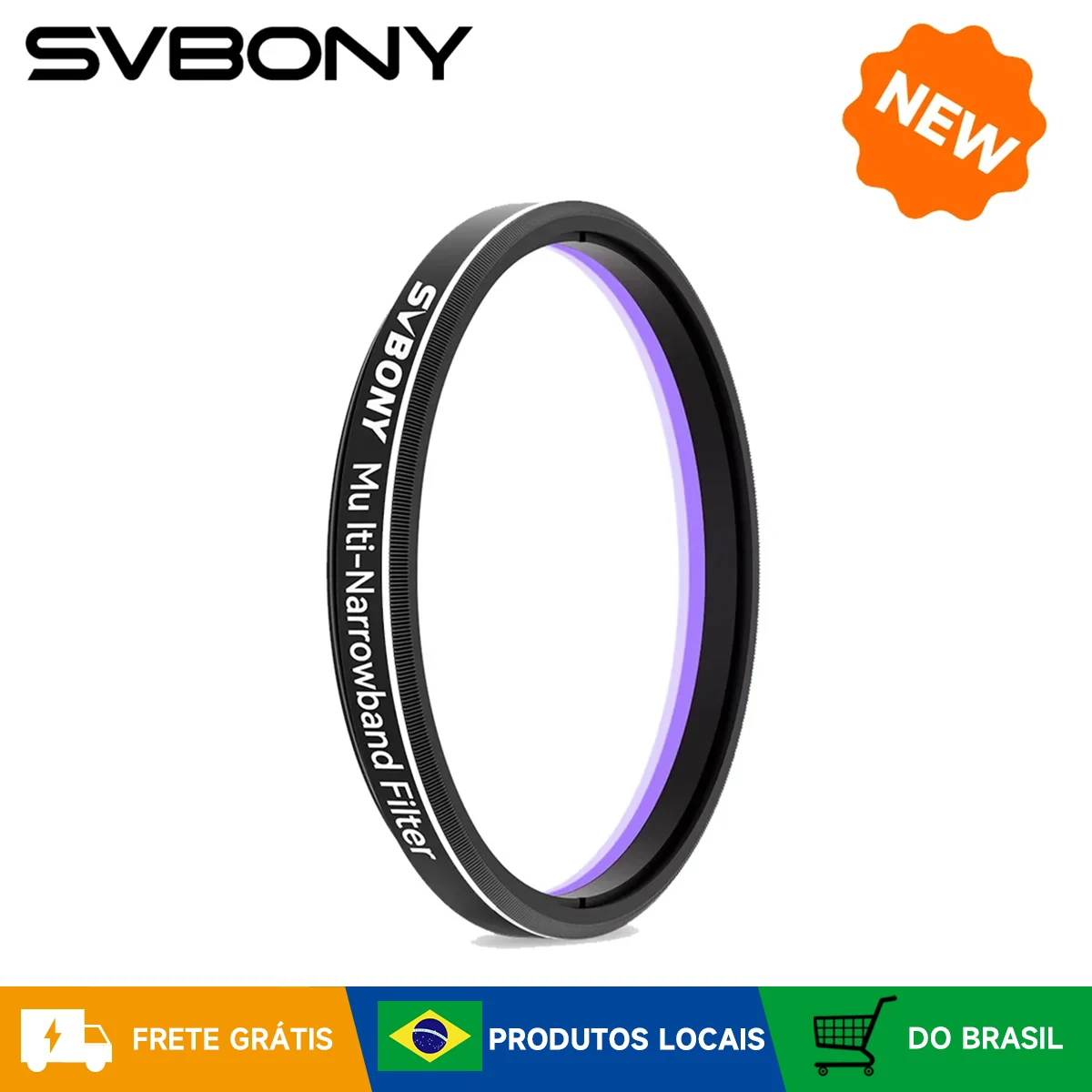 Svbony SV240 Filtro de galáxia e nebulosa de banda multiestrecha NIR Filtro de poluição por luz infravermelha próxima 1,25 "/2" montado para céu profundo