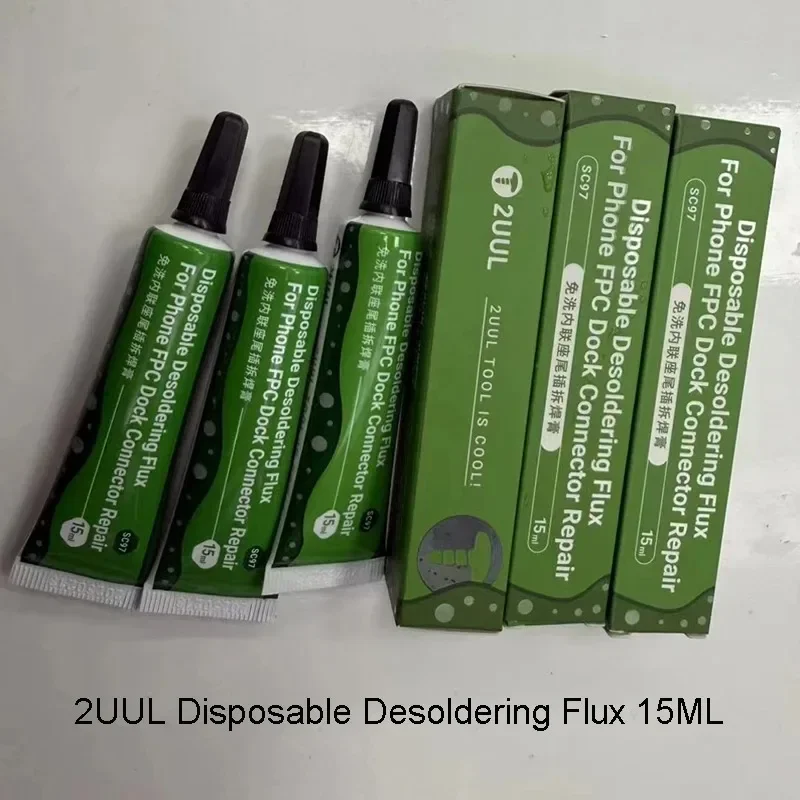 2UUL SC97 15ml Disposable Desoldering Flux For Mobile Phone FPC Insert and Remove Solder Paste From The Inner Socket Tail