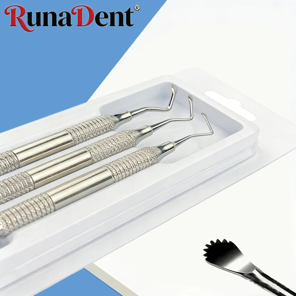 

3Pcs Dental Curette Set Gracey Bone Curette Implant Scaler for Professional Tooth Cleaning