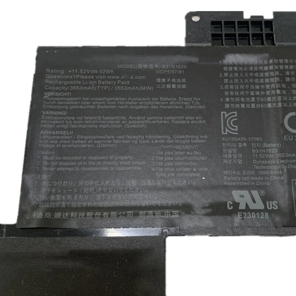 Brand New Original B31N1629 11.52V 42Wh 3653mAh Laptop Battery for ASUS FD080T E203 E203MAH E203NAH 3ICP5/57/81