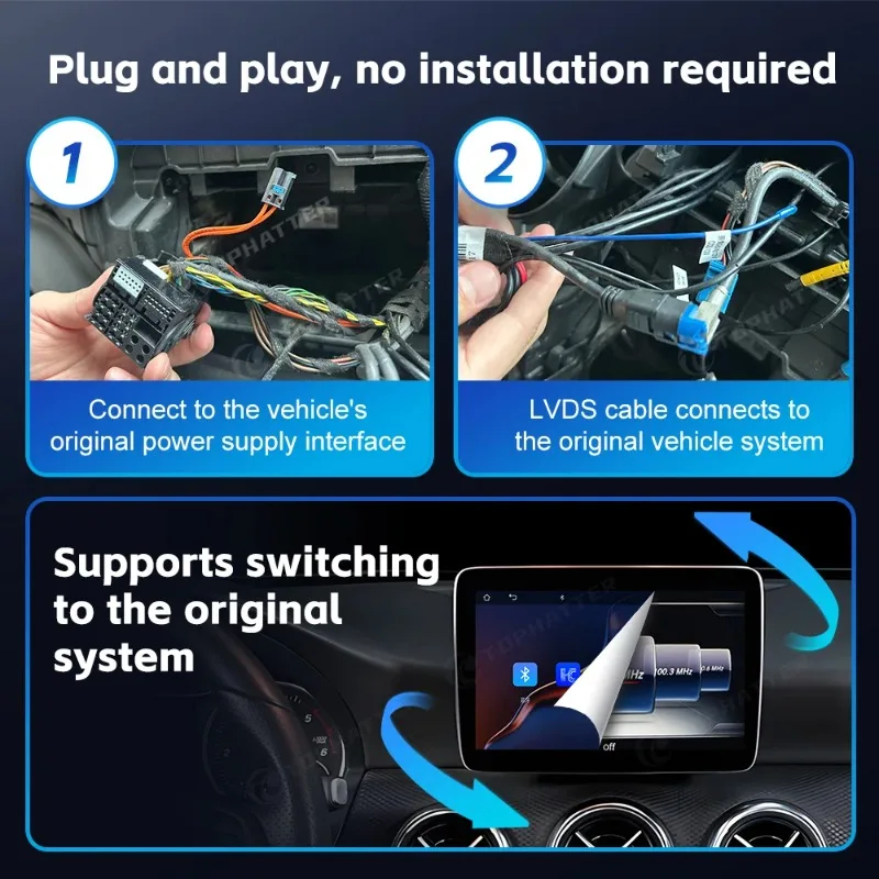 Kit de actualización inteligente para Mercedes Benz Clase C/E W207 W212 W213 agregar CarPlay y Android Auto a pantalla Original Plug and Play