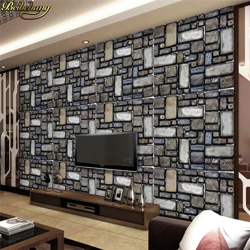 3D Stereo Space Imitation Mosaic Wall Paper Bedroom Home Decor Papel De Parede Room Wallcovering for Living Room