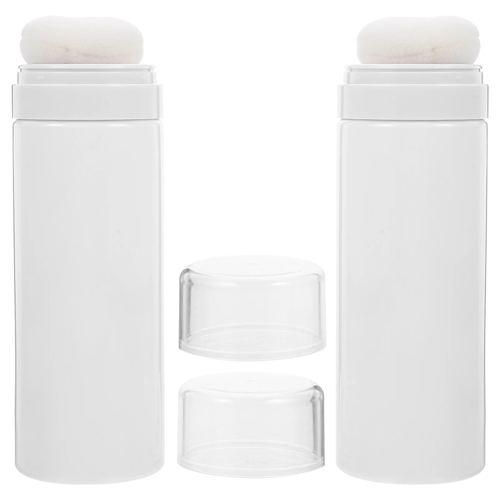 2 Pcs Body Puff and Container Powder Storage Bottle Portable Mother Wipes Puffs