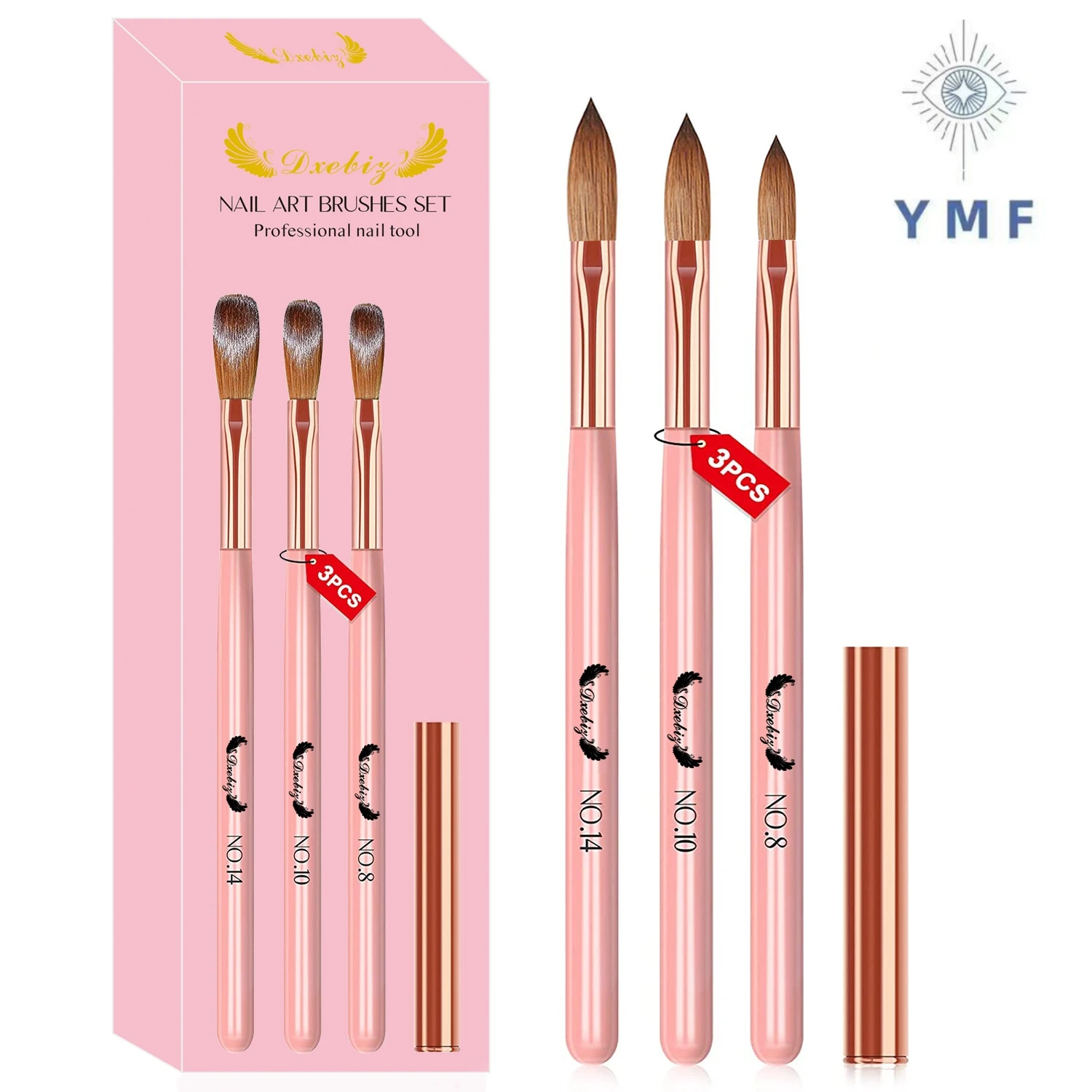 

3 Pieces Nail Art Brushes Set 3D UV Gel Polish Nail Liner Brush Nail Design Dotting Pen Painting Acrylic Nails Art Tool Manicure