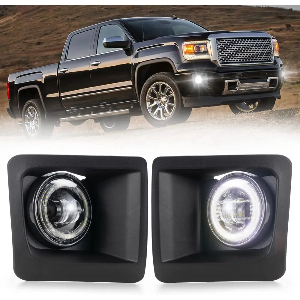 

Daytime Running Light LED Fog Lamps for 2014-2015 GMC Sierra 1500, OEM Style Bumper Driving Lamp Kit