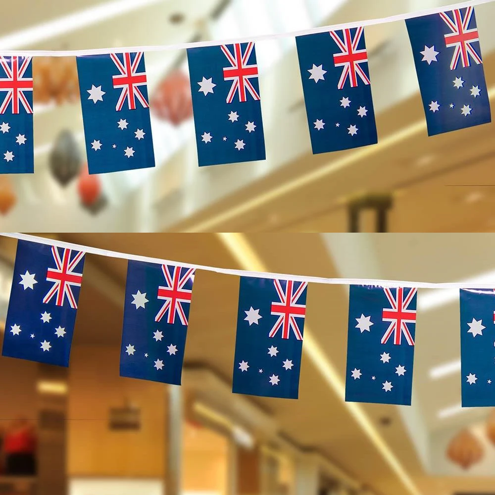 FLAGLINK 24 قطعة/المجموعة أستراليا الرايات العلم 14x21 سنتيمتر 20x30 سنتيمتر Pennant أستراليا سلسلة راية الرايات مهرجان عطلة حفلة