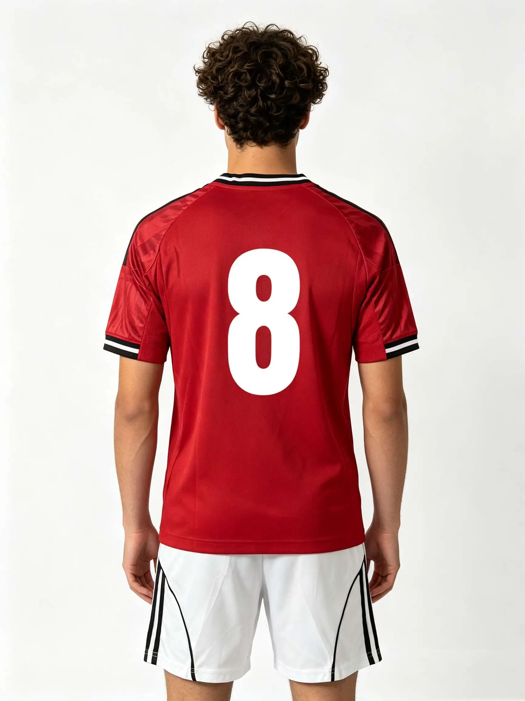 26/27 Unisex Blank Soccer 2‑Piece Set, Kids Adults Parent‑Child Kit, Custom No.1 7 8 9 10 for School Outdoor Team Sports red 10