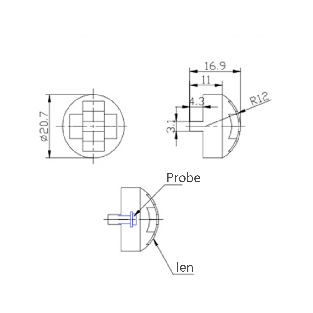 Lentille de Fresnel à induction infrarouge, angle d'induction de 125 °, distance de 8m, lentille PIR, haute sensibilité, détection infrarouge du corps humain