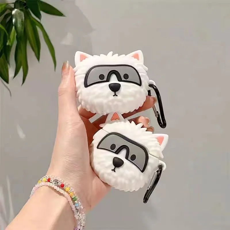 For Airpods Pro 2 Case,Cute 3D White Gromit Dog Protective Silicone Earphone Anime Cover For Airpods 3 Case For Girls/Boys