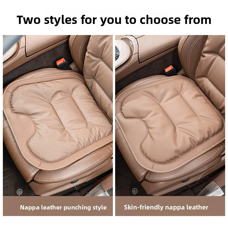 Car Seat Cushion Nappa Leather Premium All Season Car Seat Cover Protection Pad For Mercedes Benz Audi BMW Nissan Ford JEEP etc.