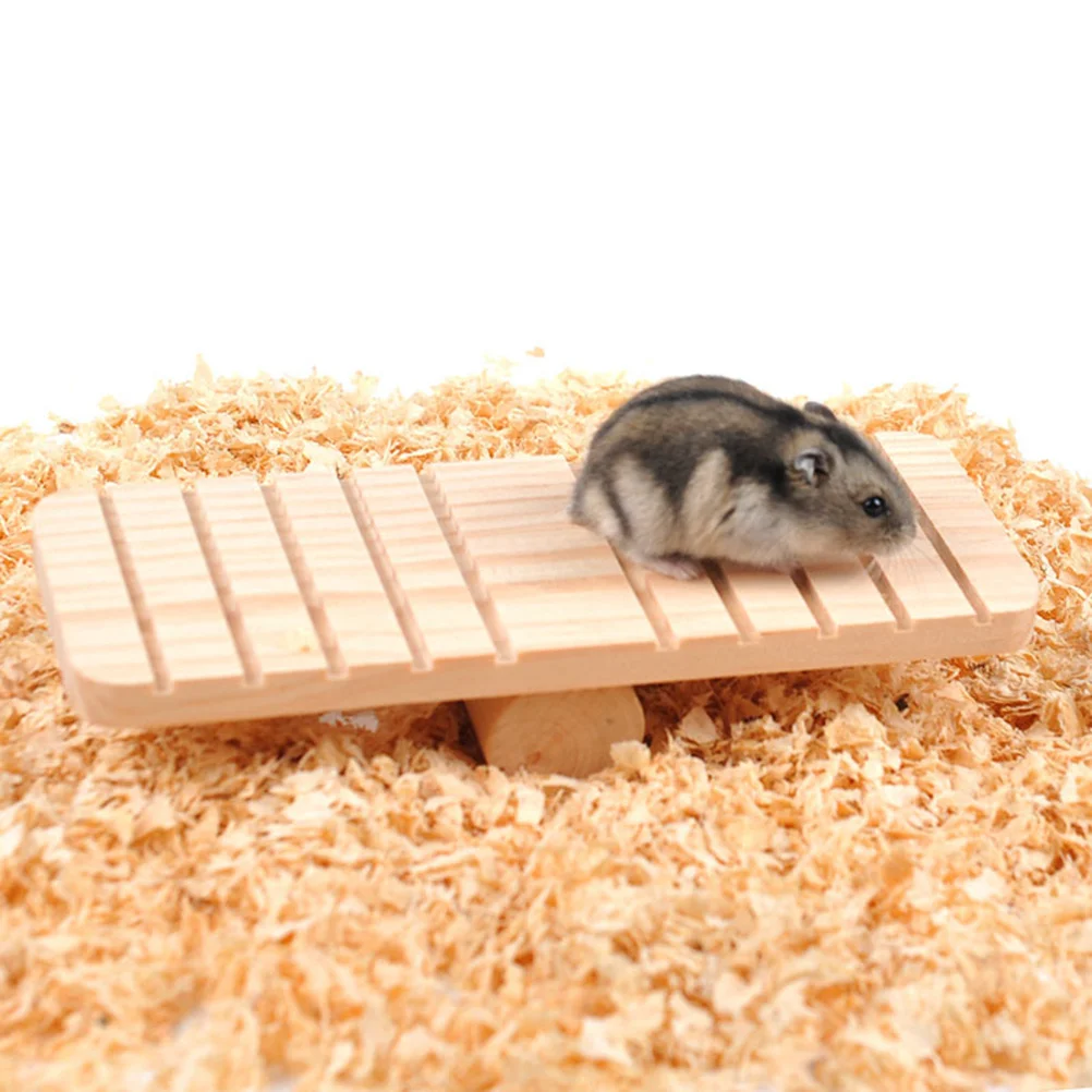 

Small Pet Wooden Seesaw for Hamster Gerbil Squirrel Mouse Mini Hut Hideout Cage Decor Teeth Chew Hamster Seesaw